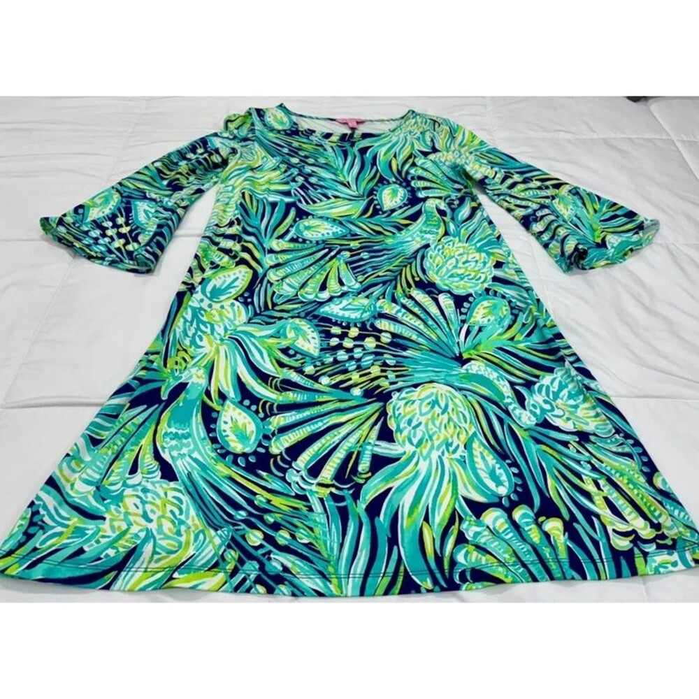 Ladies Colorful Lilly Pulitzer Small 3/4 Length Bell Sleeve Dress